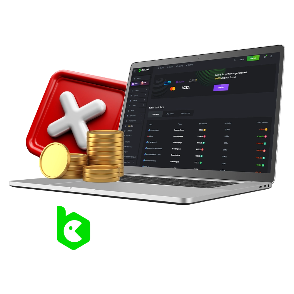 BC Game's policy against money laundering.