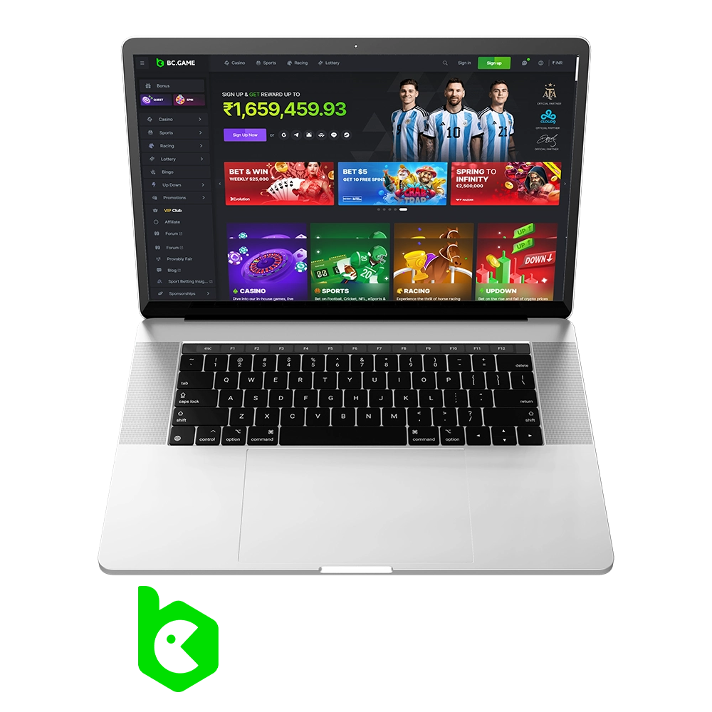 Play online casino games and bet on sports with BC Game Crypto in India.