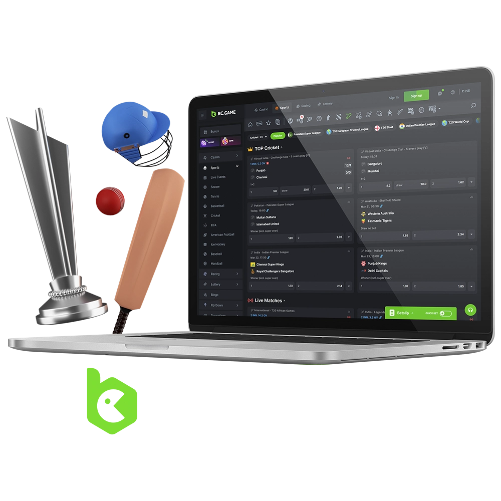 Start your journey through the world of cricket betting with BC Game.