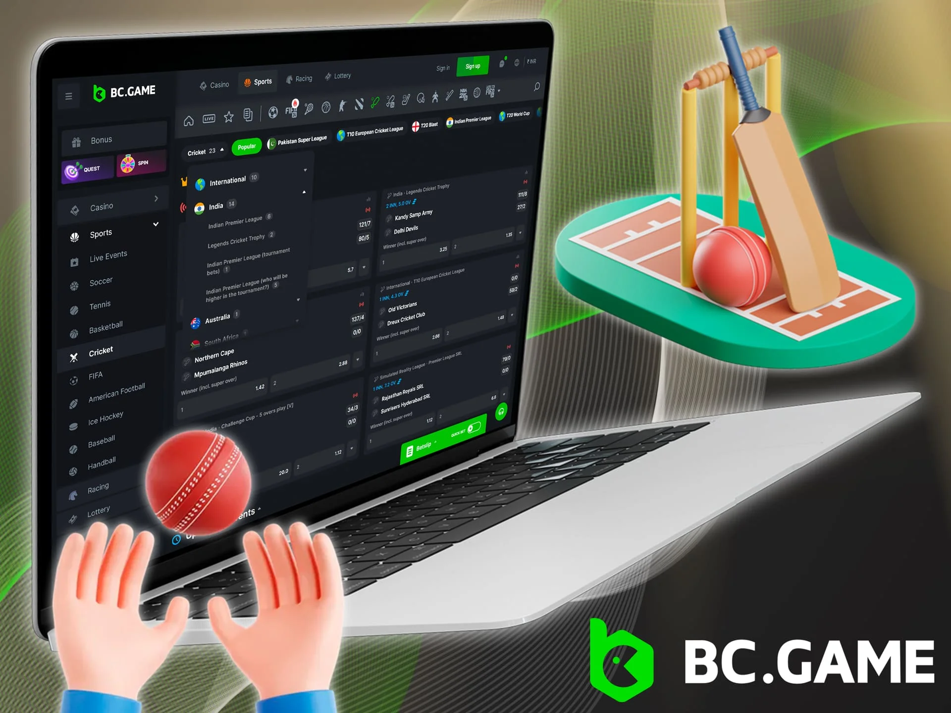 Dive into the world of betting on popular cricket tournaments with BC Game.