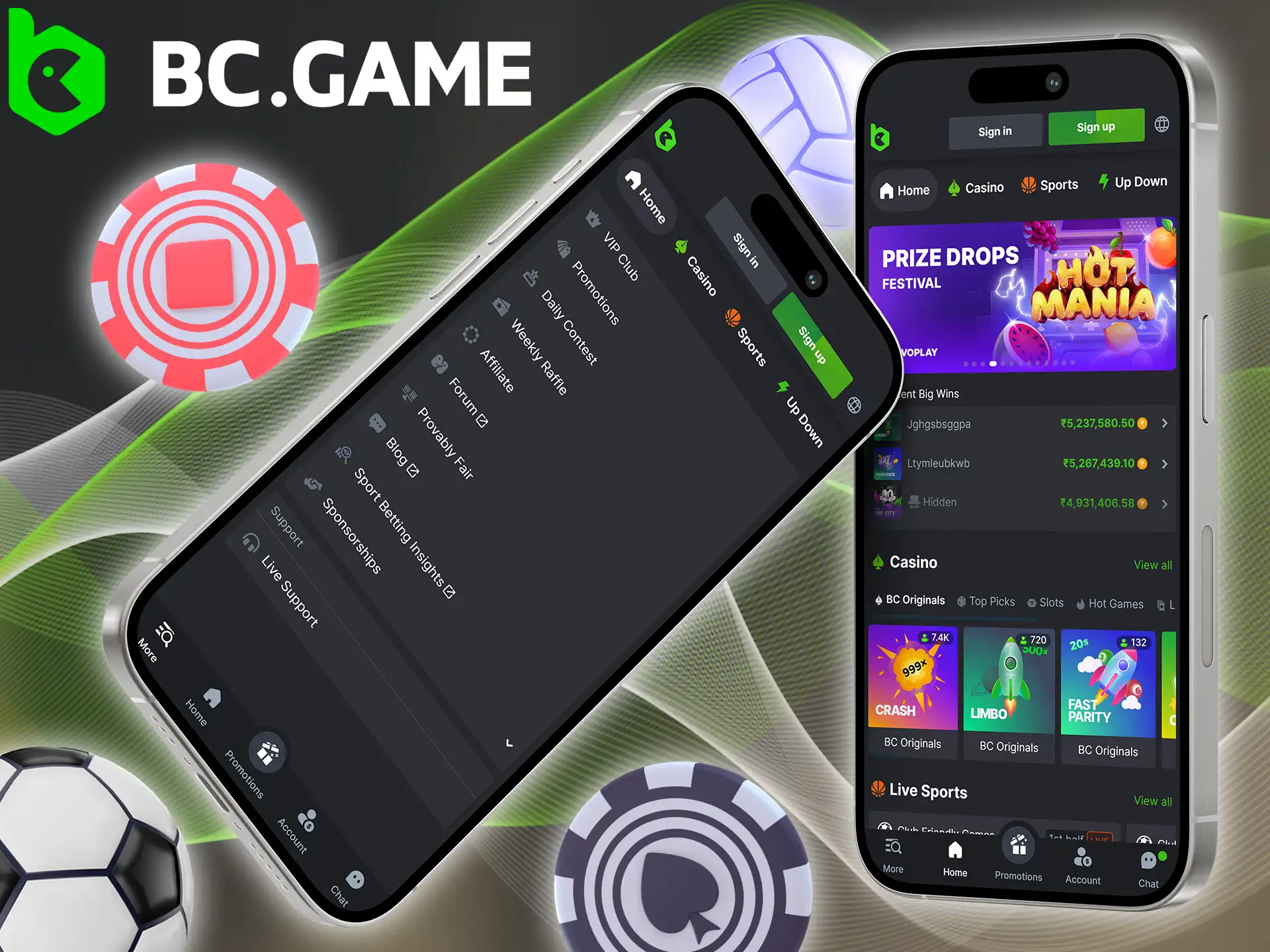 Install the BC Game app on your smartphone to enjoy the game from anywhere.