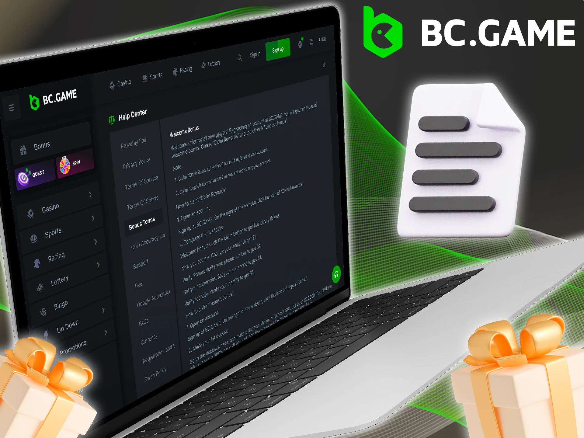 Familiarize yourself with the terms and conditions for receiving and using BC Game bonuses.