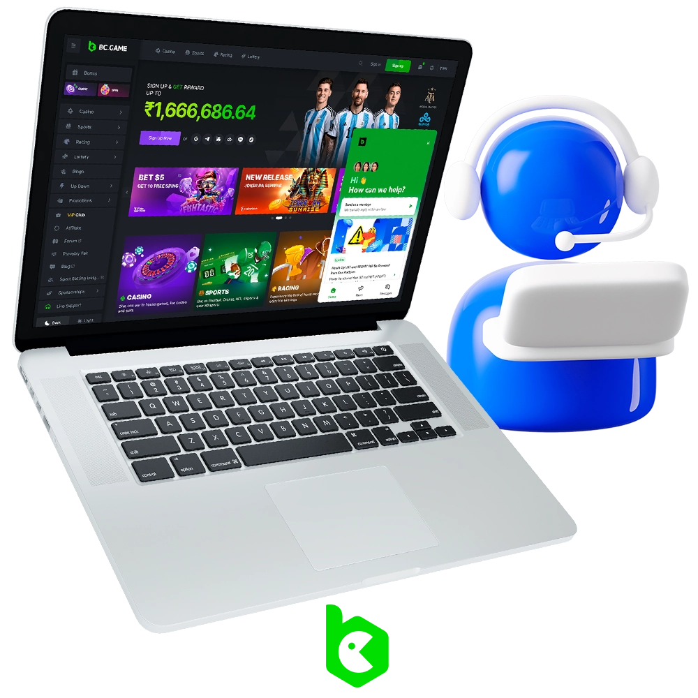Find out what ways you can contact BC Game support team.