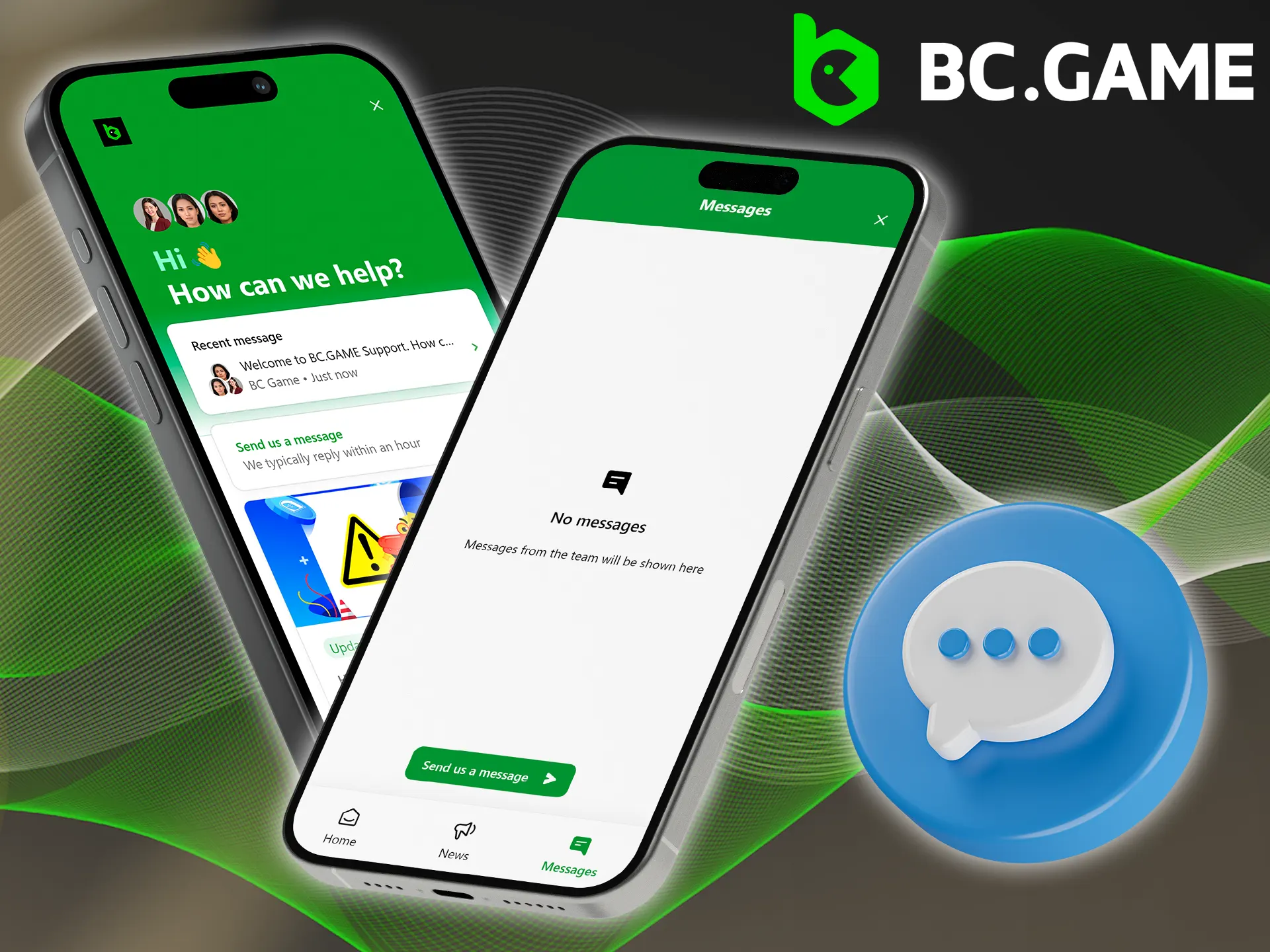 Use BC Game's live chat to get quick answers to your questions.