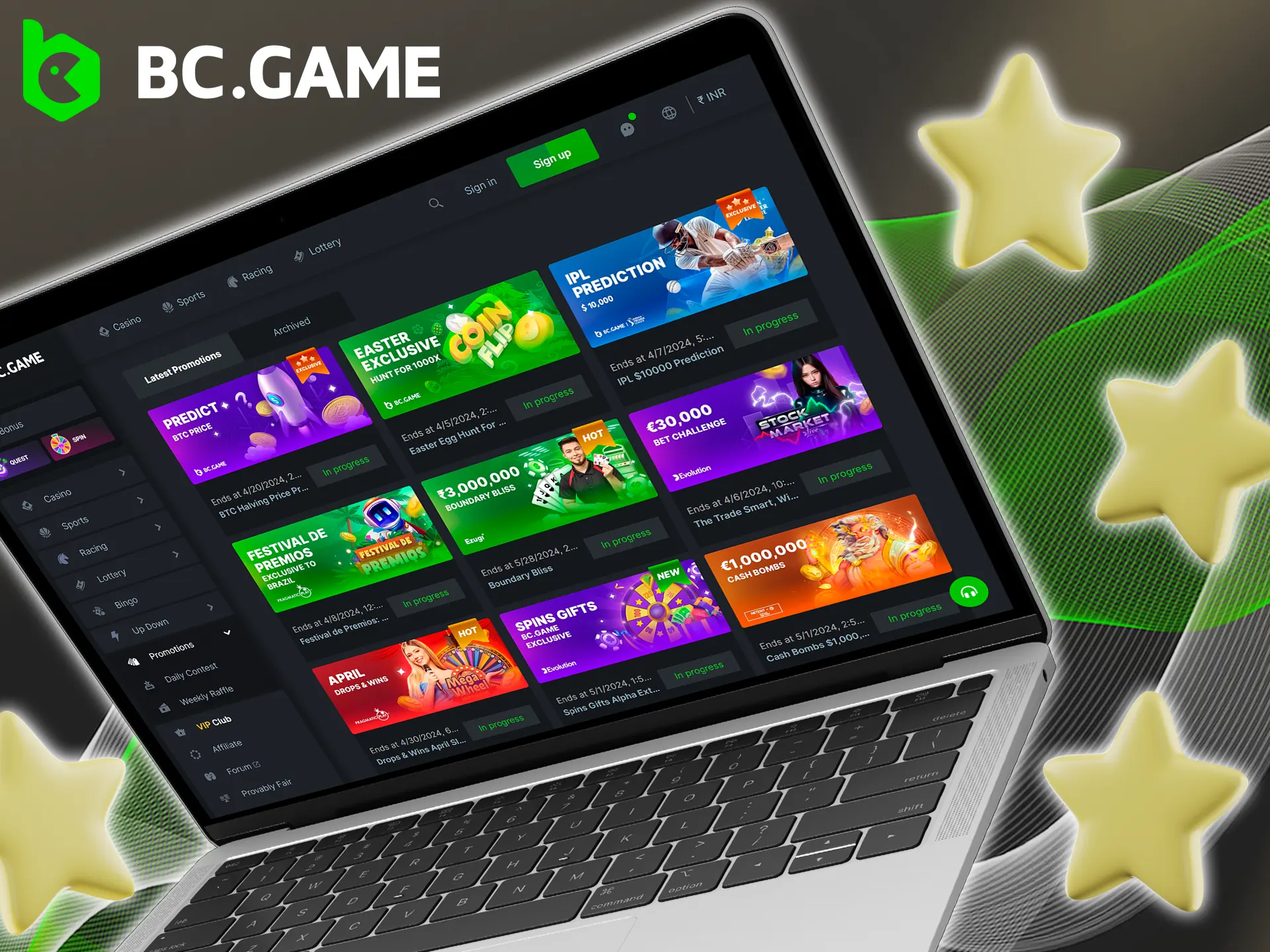Find out what benefits you'll receive by joining BC Game.