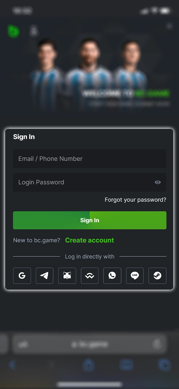 Open BC Game and sign in to your account.