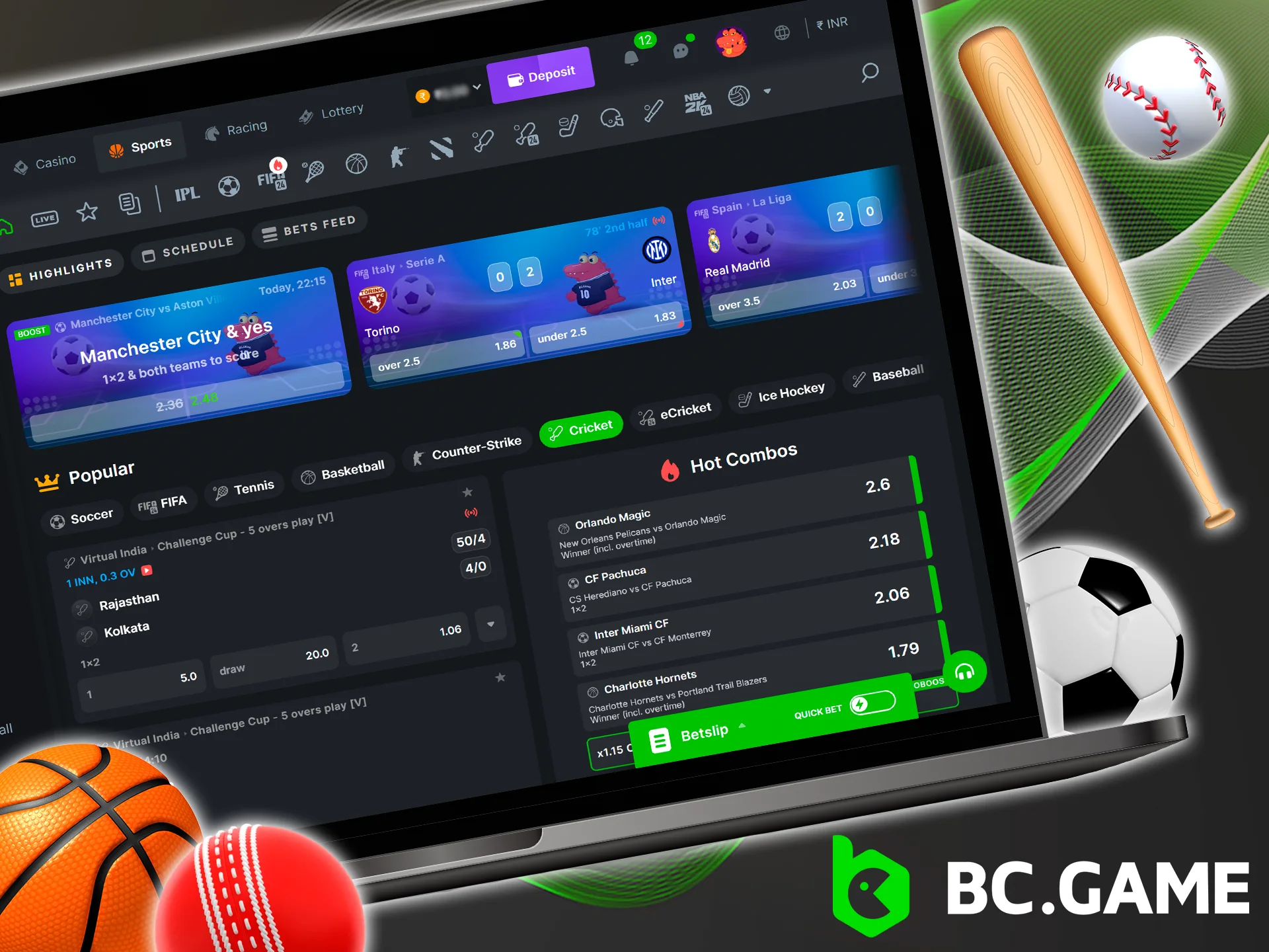Register and bet on your favorite sports with BC Game.