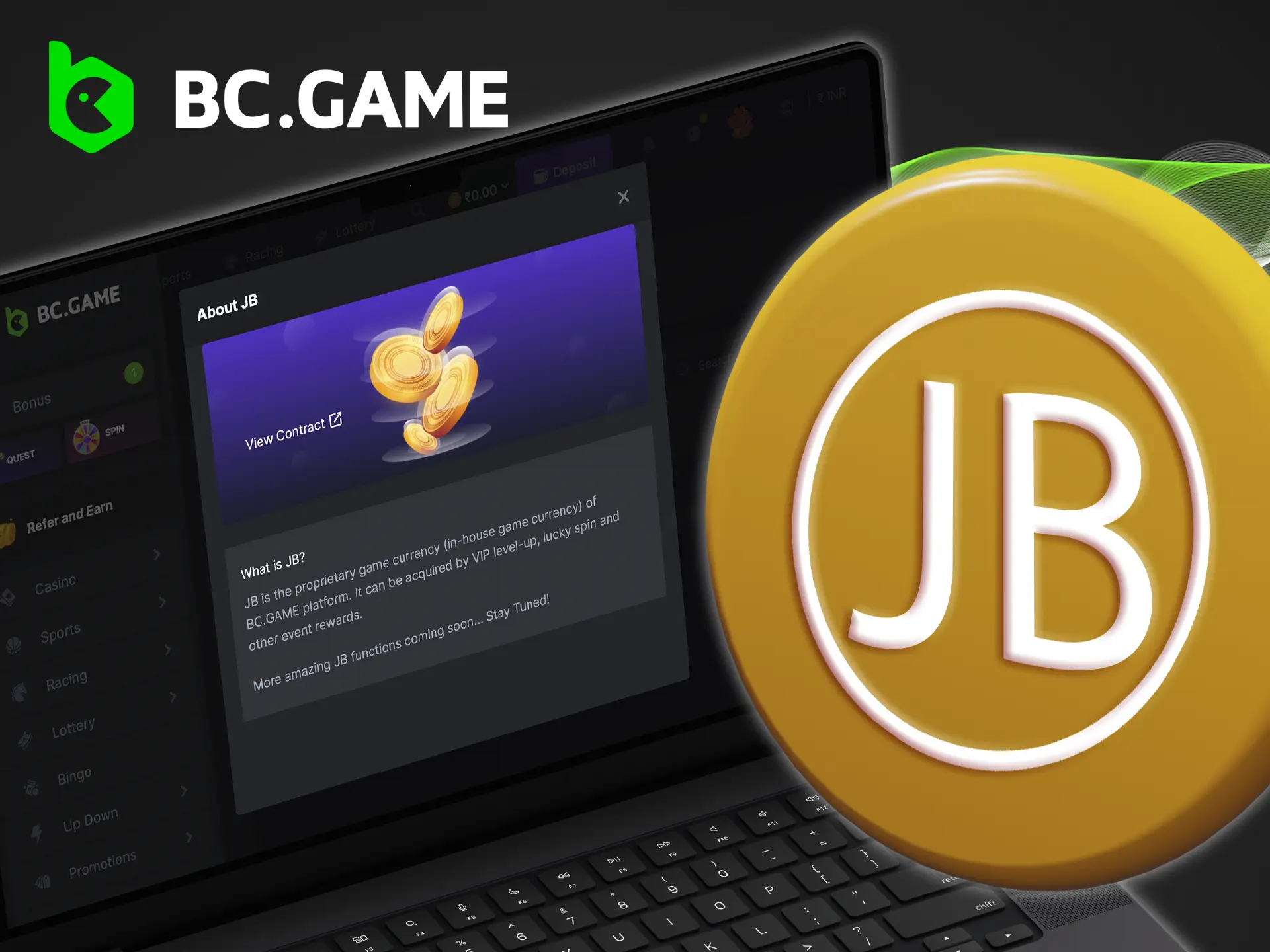 Use JB Coins to practice and gain experience with them on the best games from BC Game Casino.