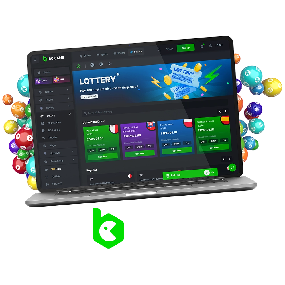 Participate in online lotteries at BC Game and hit the jackpot.