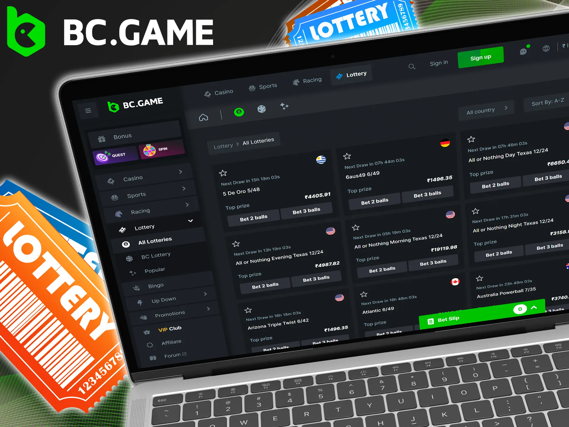 Start your journey through the world of BC Game online lotteries.