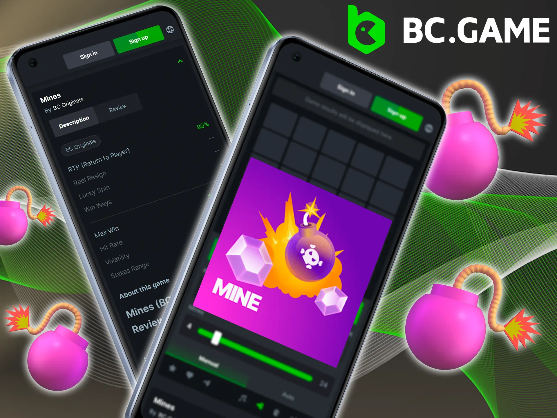 Download the BC Game app and play Mines using your smartphone.