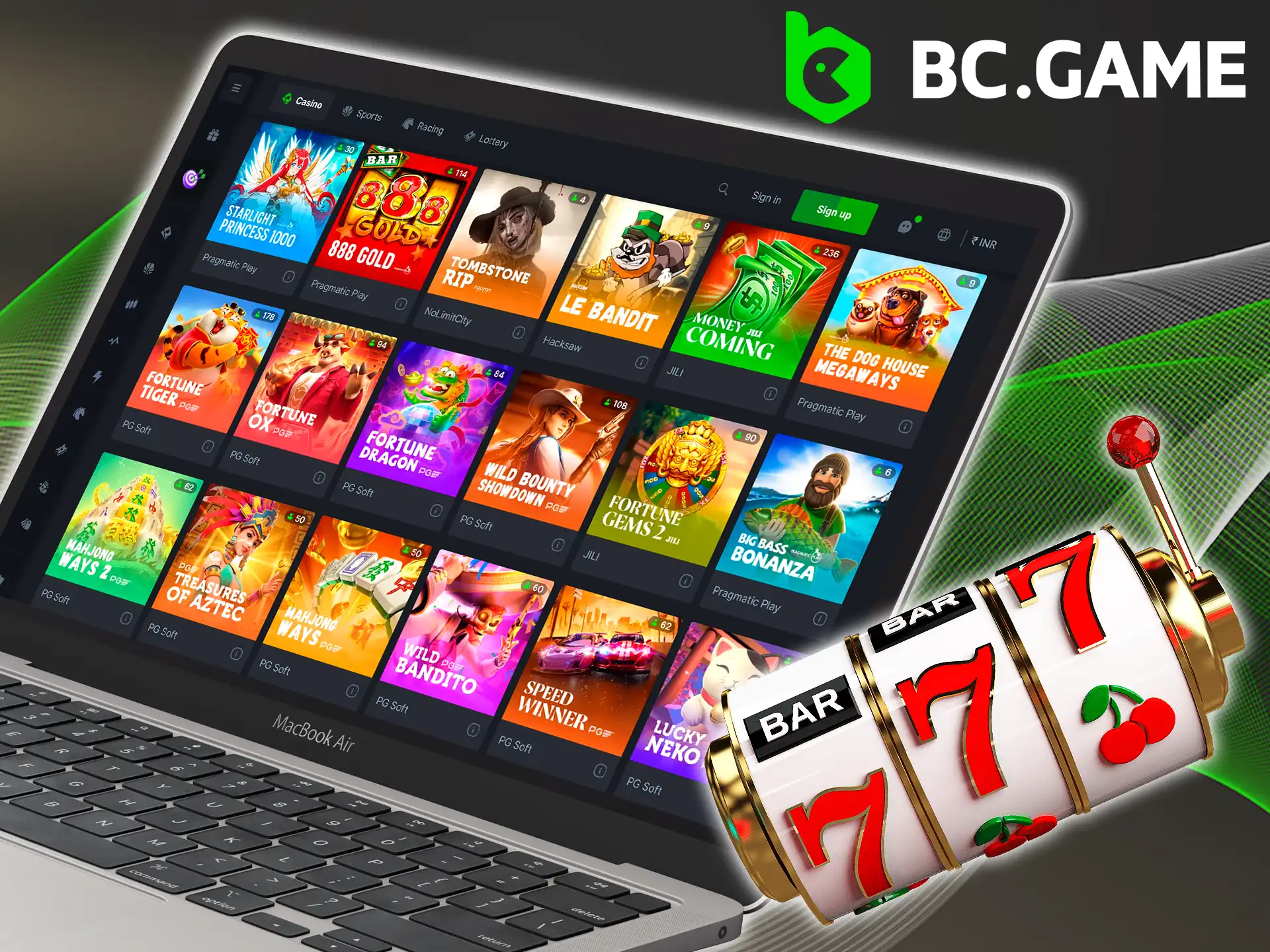Register, familiarize yourself with the features of each slot and go on a journey with BC Game.