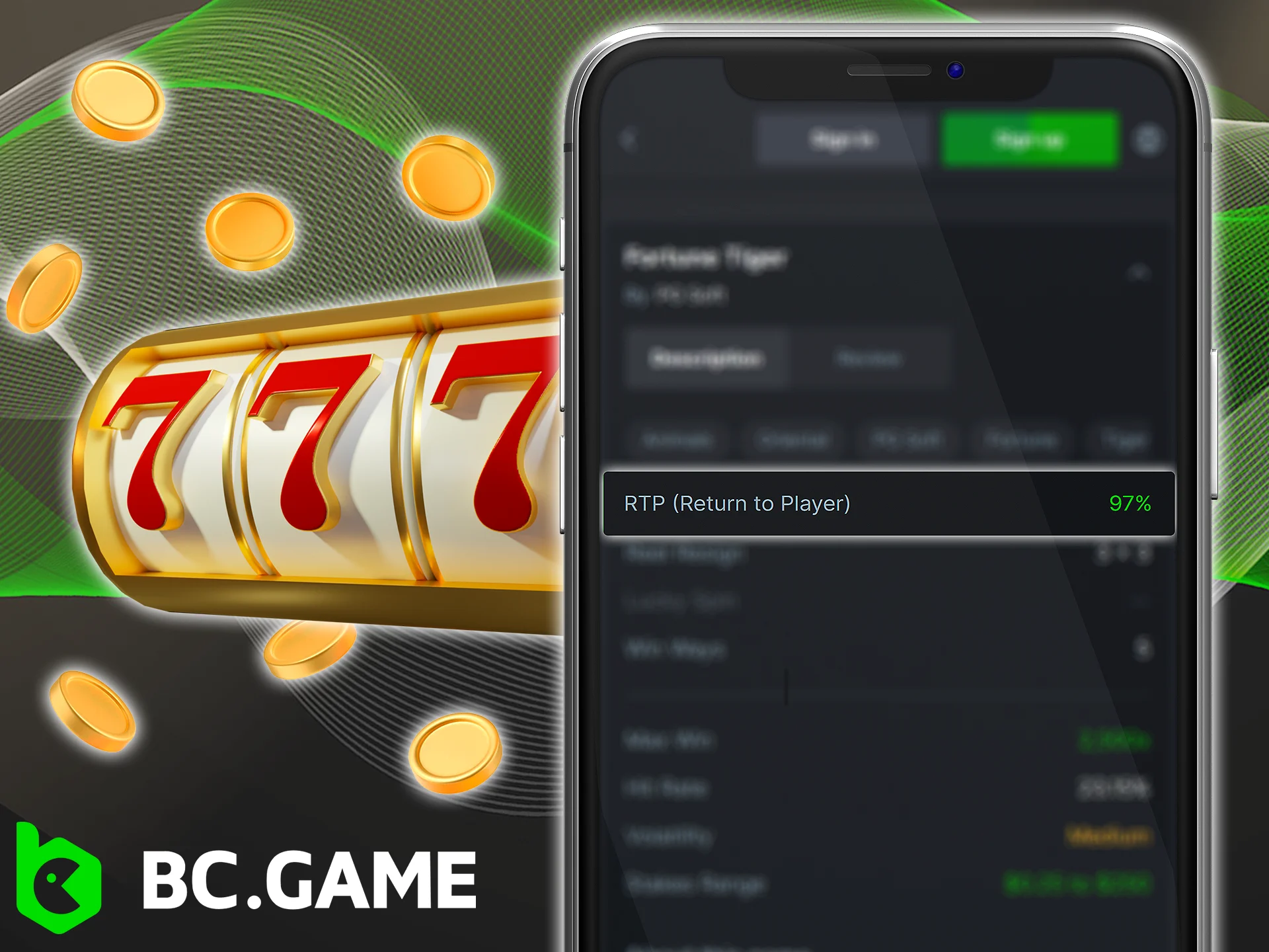 Open BC Game and choose slots with high RTP to get big winnings.
