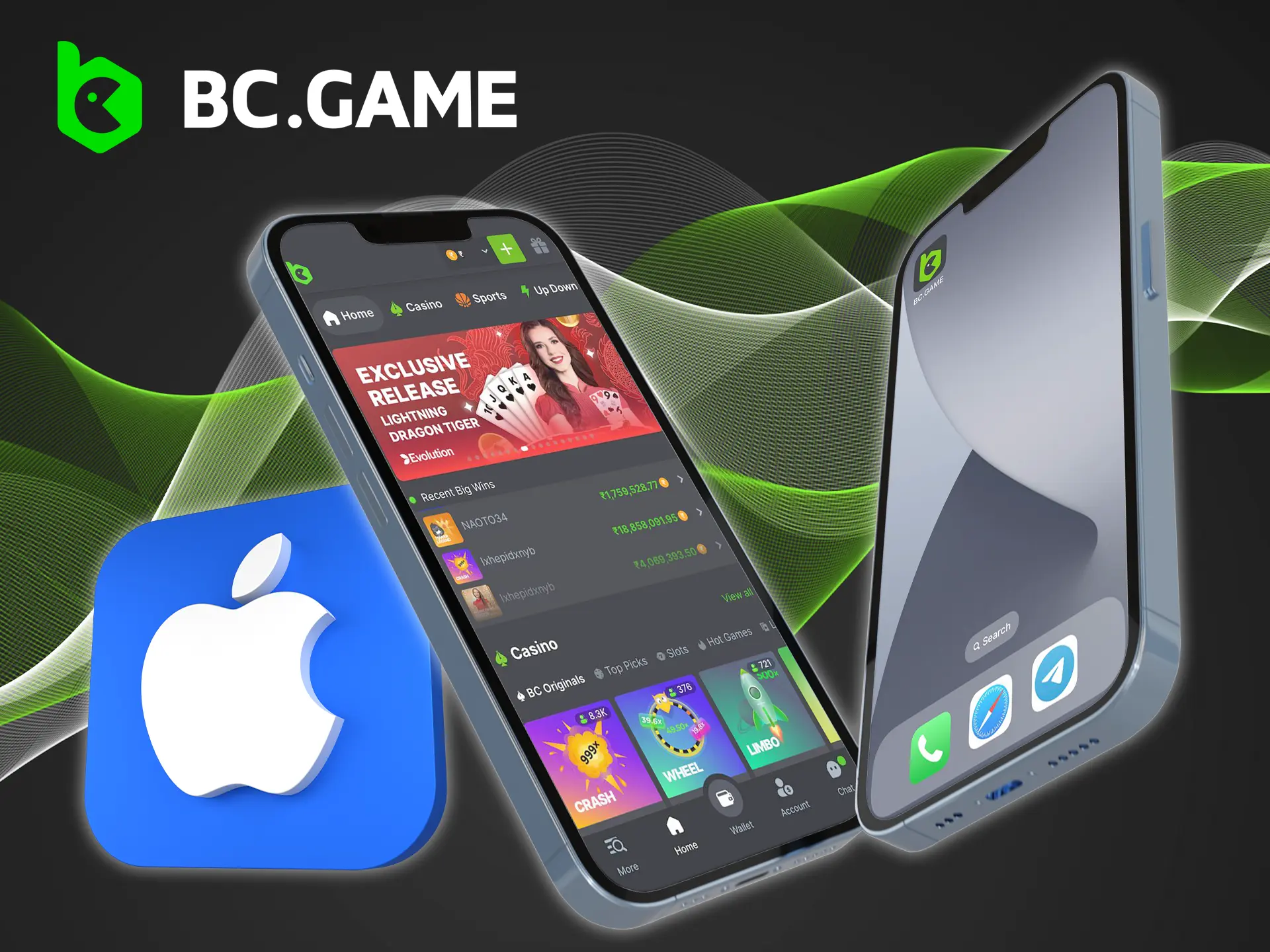 Instant installation and high performance are all about the BC Game app for iOS devices.