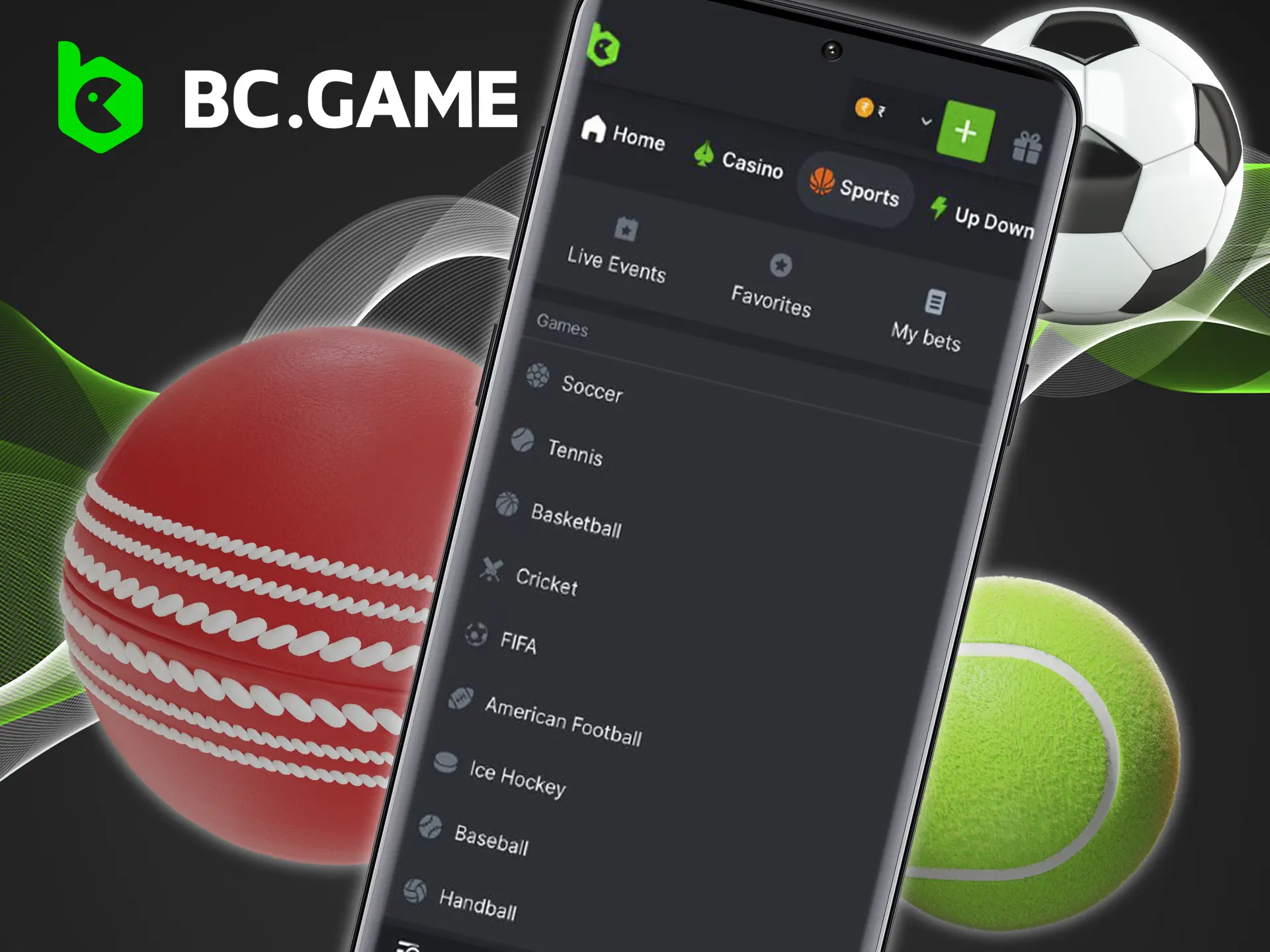 The huge list of available disciplines in BC Game app will not leave any sports fan without a bet.