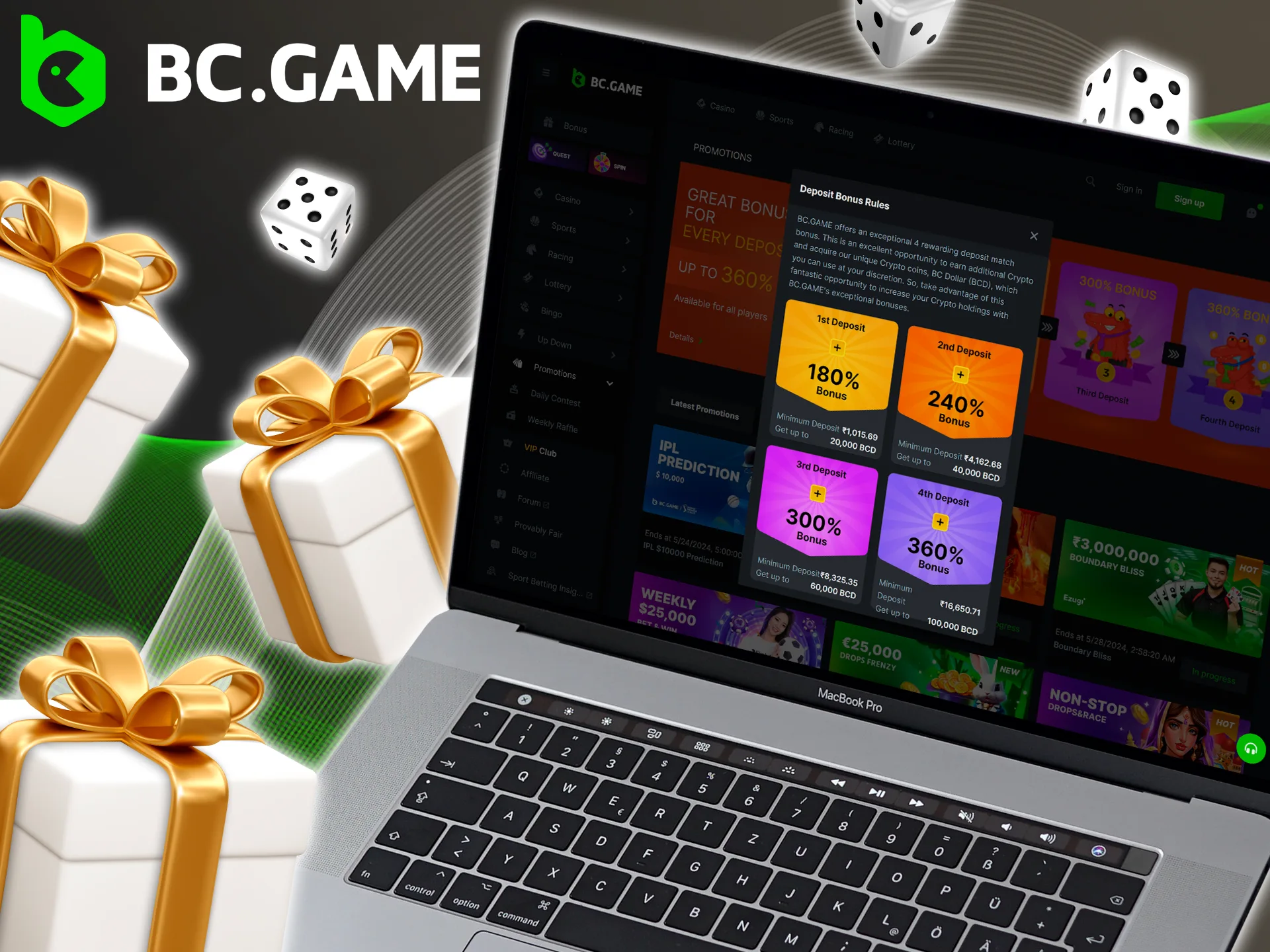 Get the BC Game welcome bonus and play Classic Dice without risk.