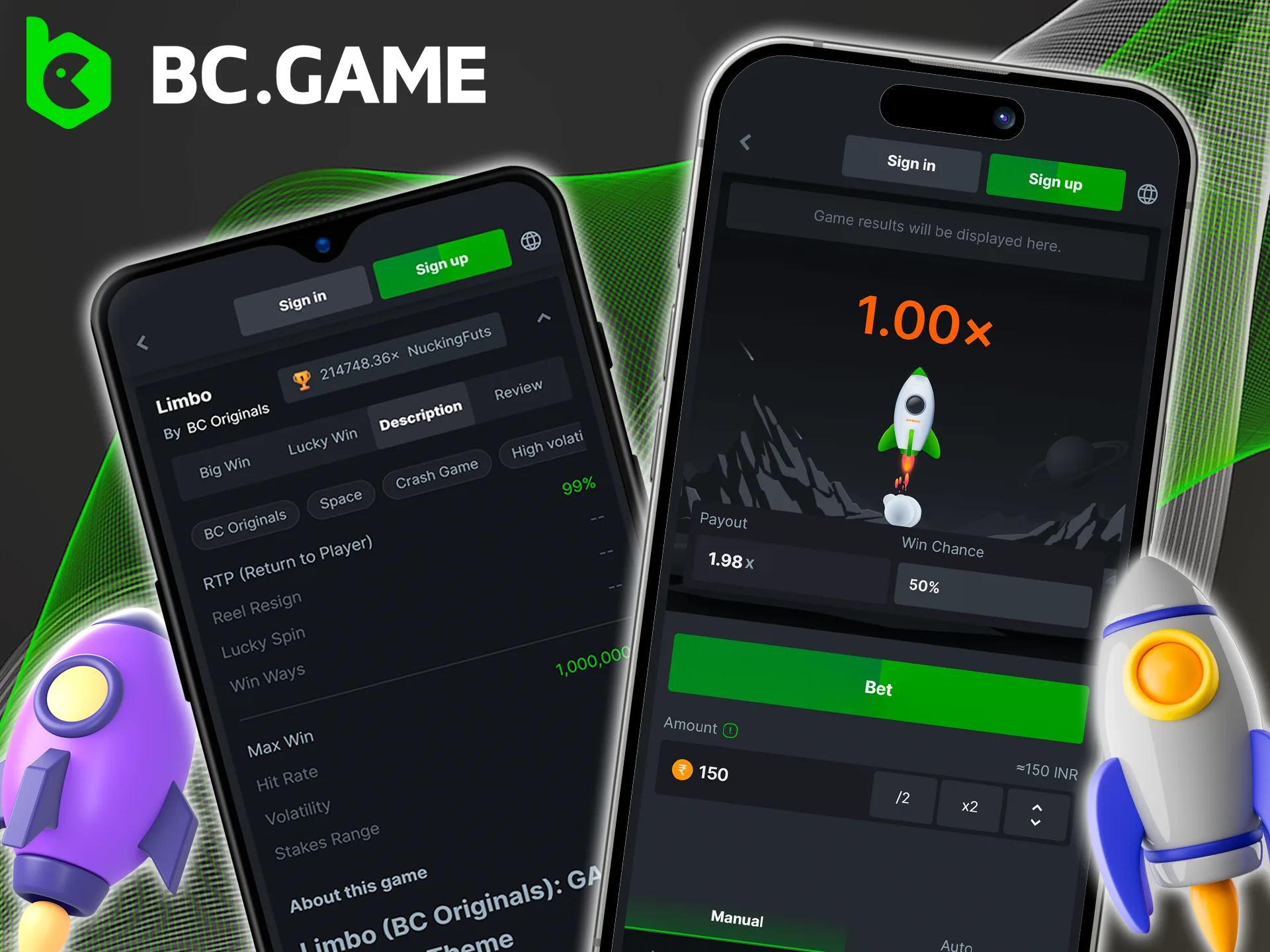 Play Limbo via the BC Game mobile app.
