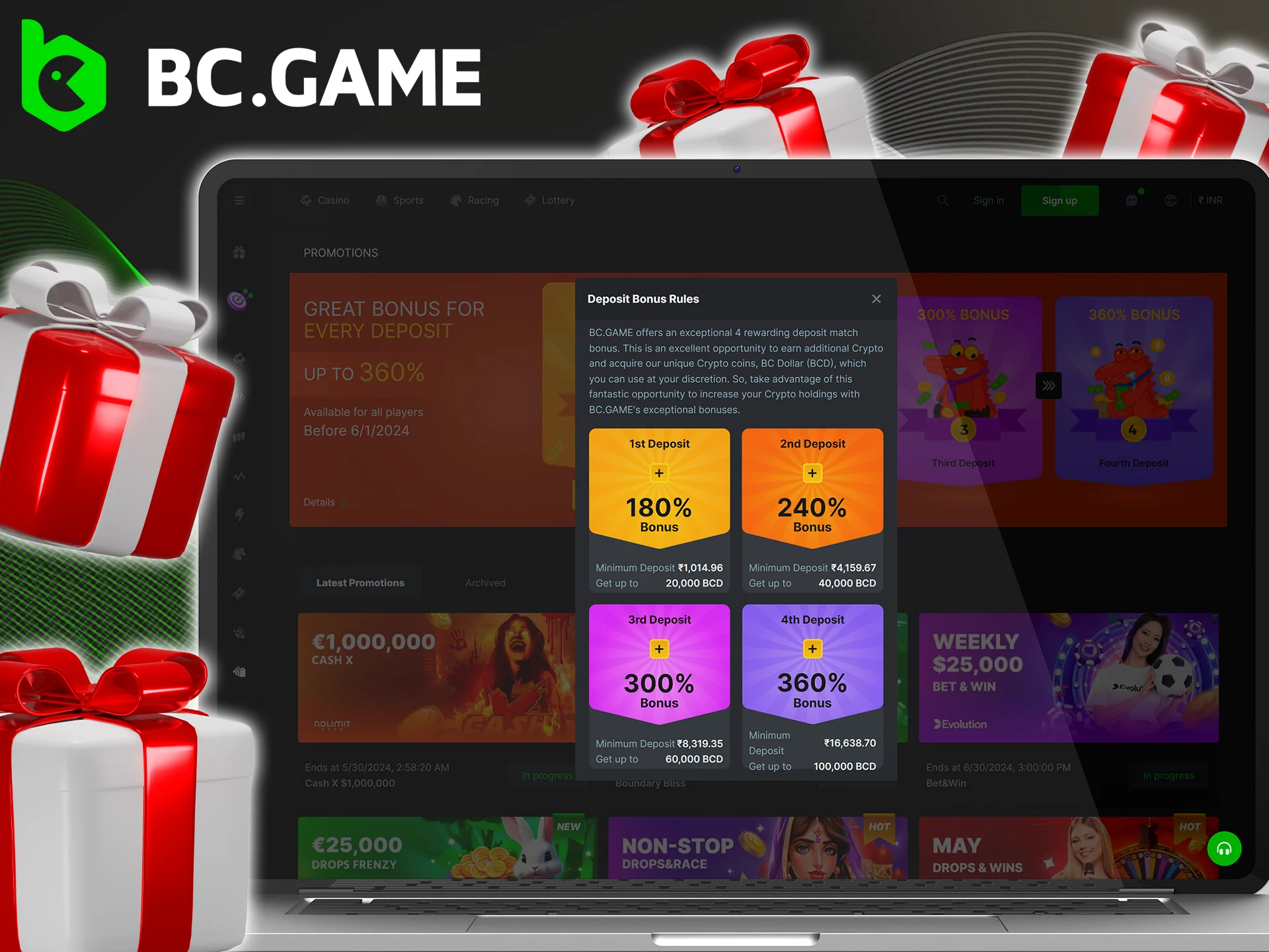 Don't miss out on the opportunity to get BC Game welcome bonus.