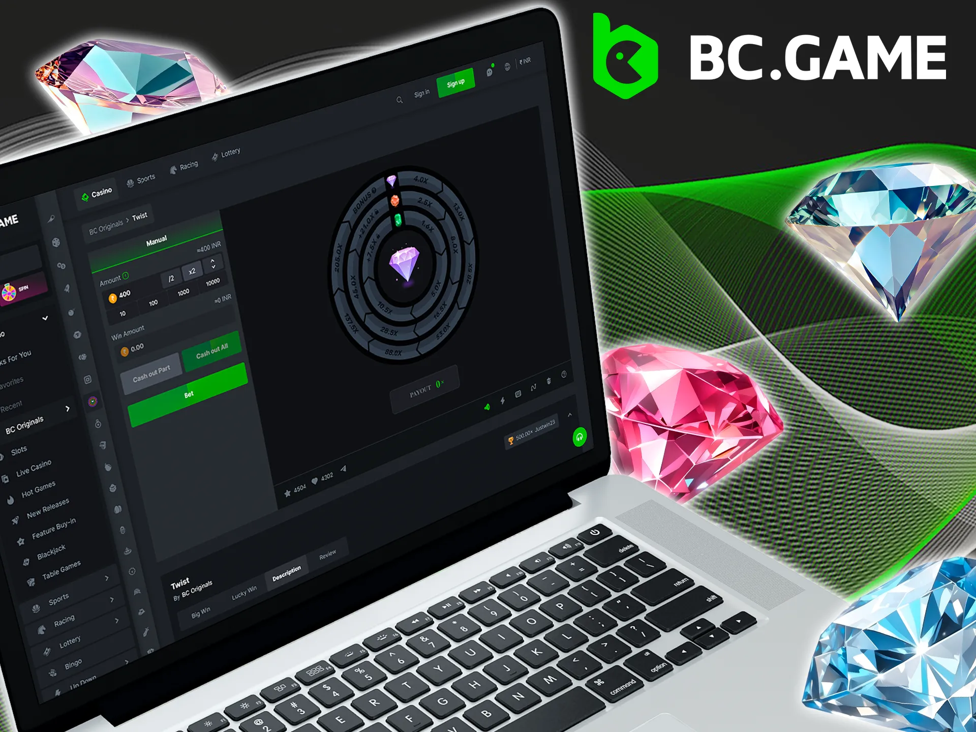 Create your BC Game account and have fun playing Twist.